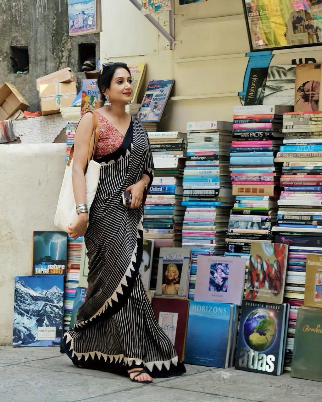 Black Gajji Silk Ajrakh Print Border With Ajrakh Rich Pallu Saree