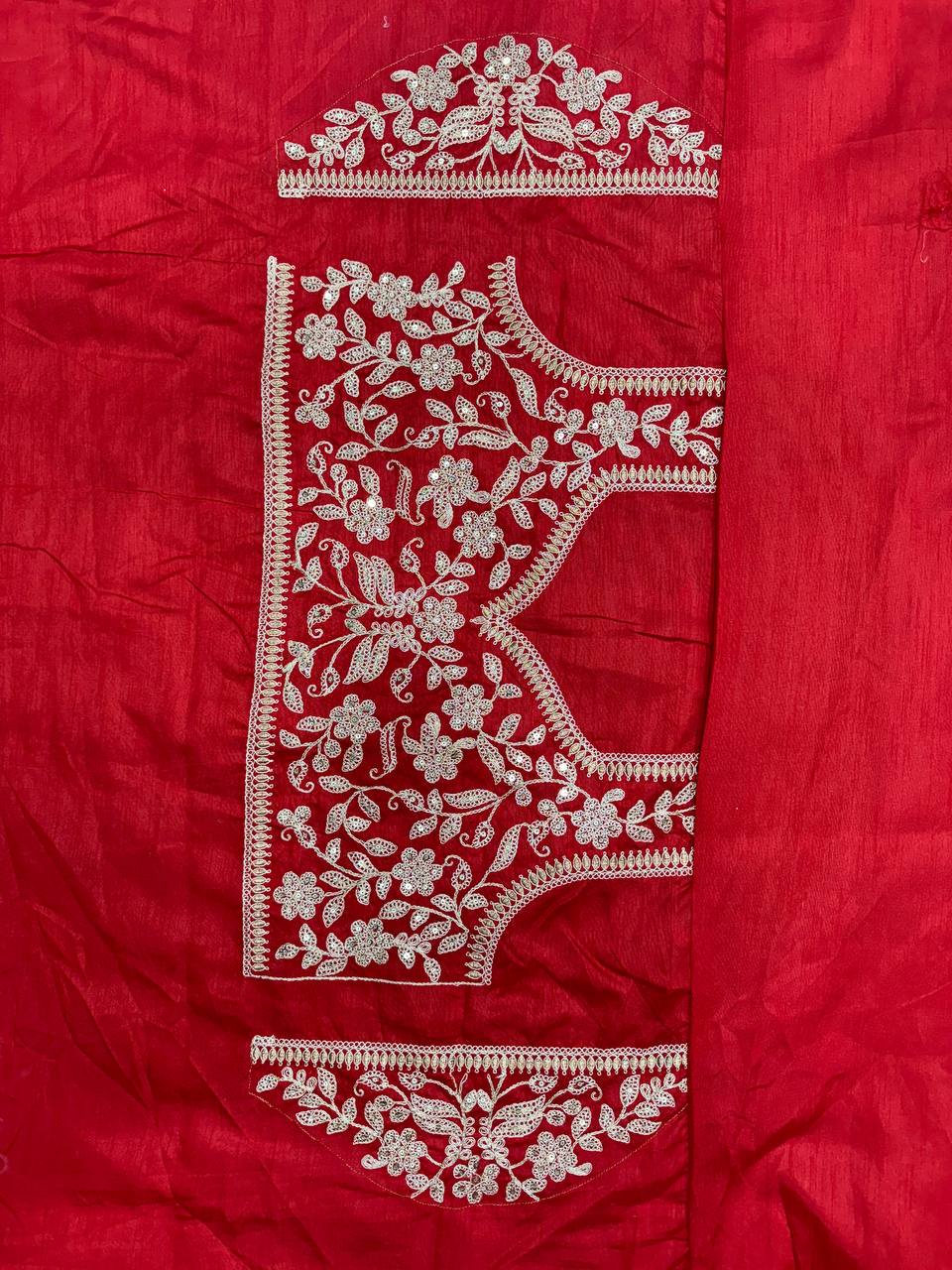 Dark Pink Rangoli Silk  Beautiful Sequence Embroidery Work Saree