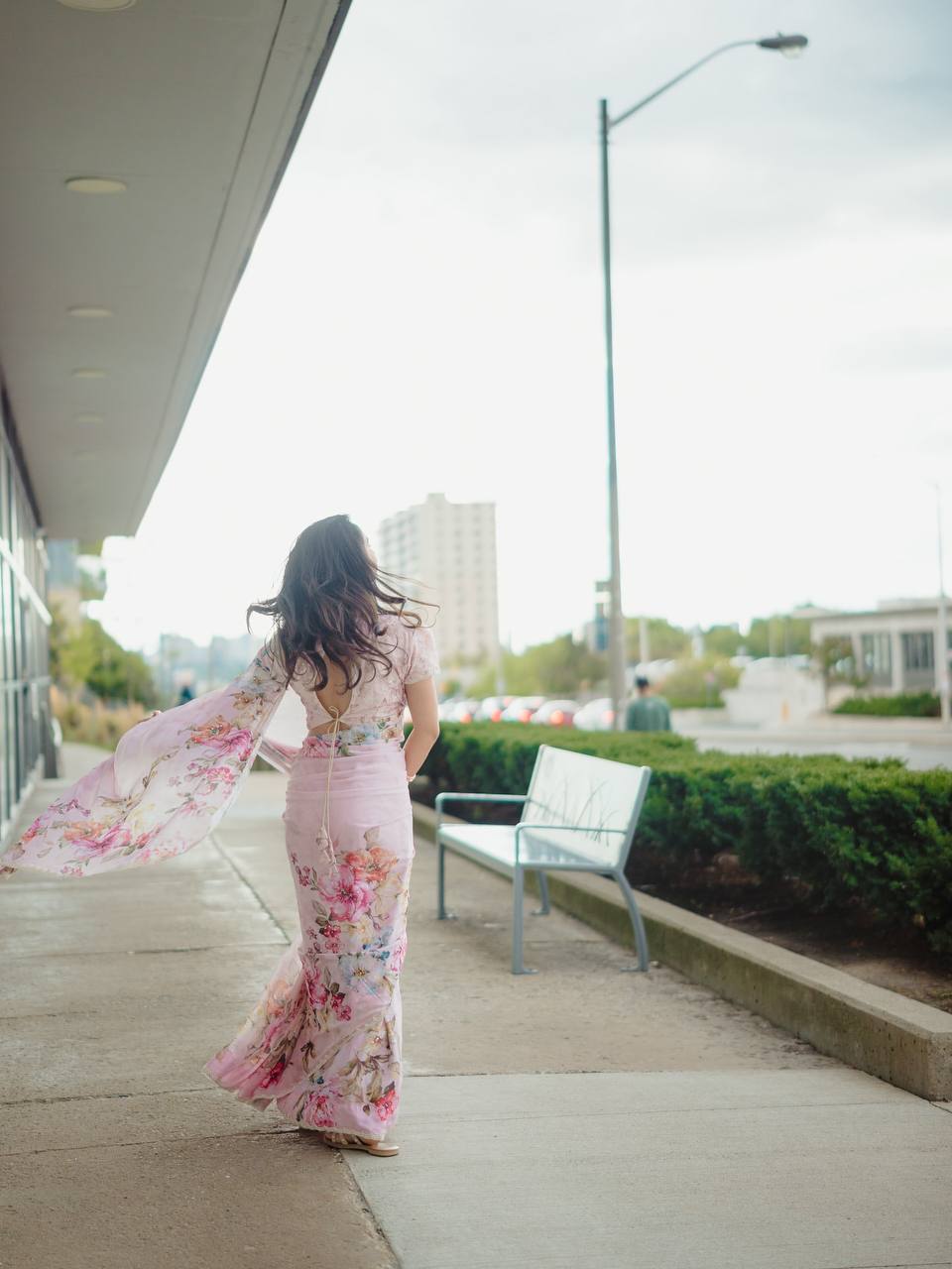Pink Soft Silk Beautiful Floral Print Designer Saree