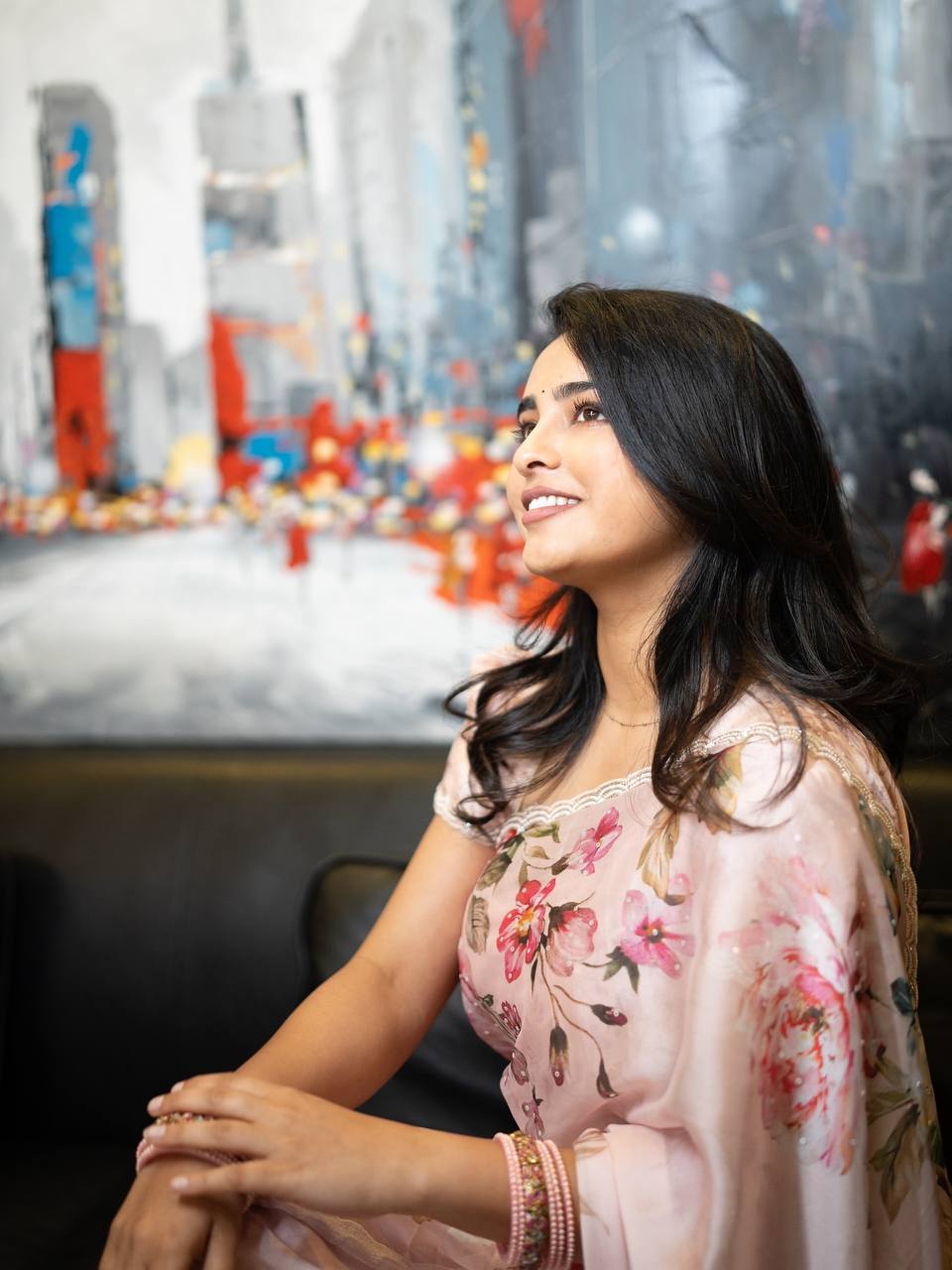 Pink Soft Silk Beautiful Floral Print Designer Saree