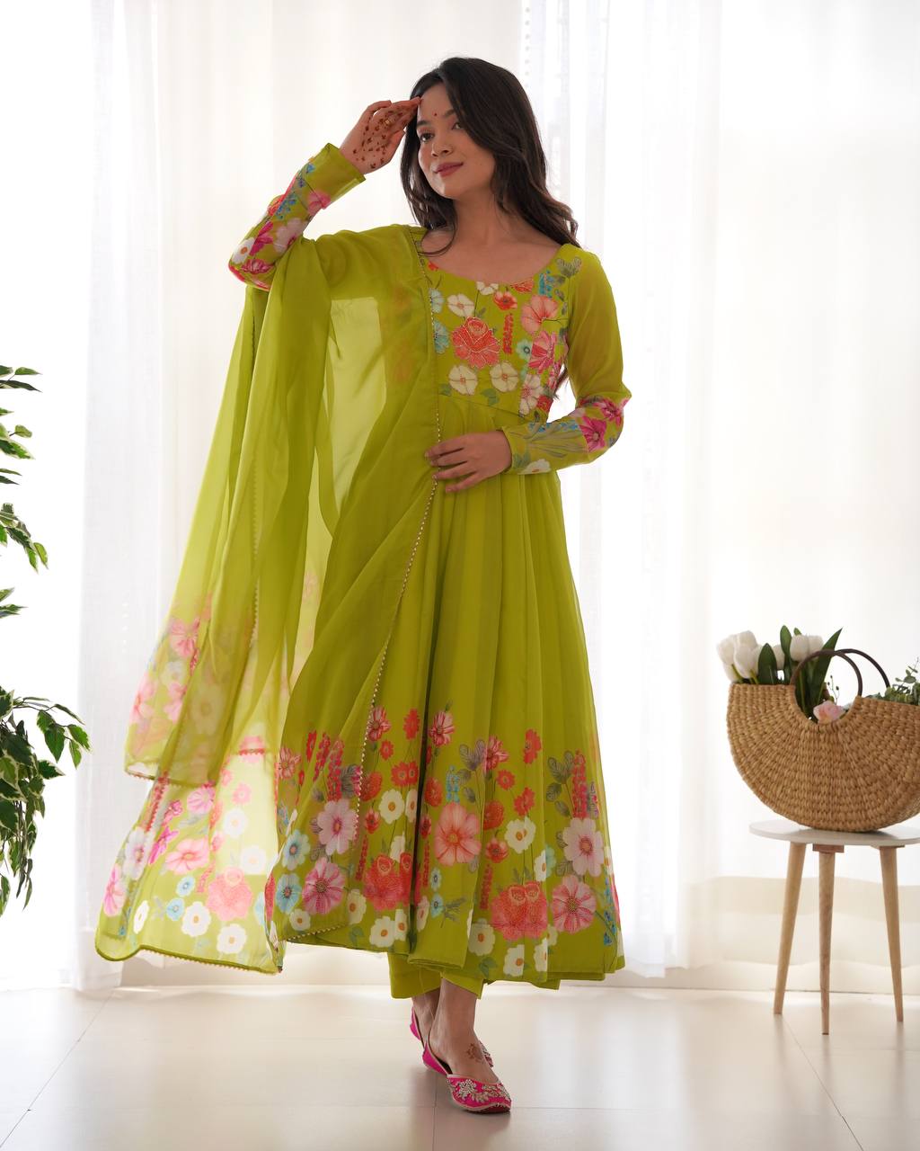 Liril Pure Soft Organja Silk Flower Position Outing Work Salwar Suit