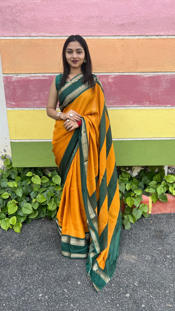 Musterd Marshmallow With Elegant Kolam Print Premium Saree